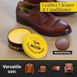 Fiebing's Yellow Saddle Soap for Leather (6 Pack, 12 oz Each) - Leather Cleaner & Conditioner to Soften, Protect & Restore Leathercraft - Leather Soap for Car Seat, Couch, Shoe, Purse, Boot, Bag