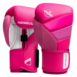 Hayabusa T3 Boxing Gloves for Men and Women Wrist and Knuckle Protection, Dual-X Hook and Loop Closure, Splinted Wrist Support, 5 Layer Foam Knuckle Padding - Neon Pink, 16oz