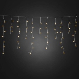 Konstsmide 3672-803 LED Icicle Light Curtain with White Globes, 200 Amber Diode, 24 V Outdoor Transformer Transparent Cable