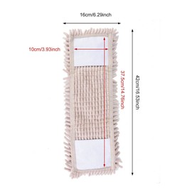 CHEOTIME Reusable Dry Sweeping Cloths, Chenille Reusable Mop Pads Floor Mop Pads Refills Flat Mop Pads Flat Replacements Heads for Floor Cleaning(Cream-Coloured)