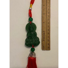 Feng Shui Green Kwan Yin Wall,Car Charm,14”L