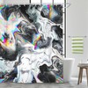JAWO Black and White Marble Shower Curtain Cool Colorful Gouache