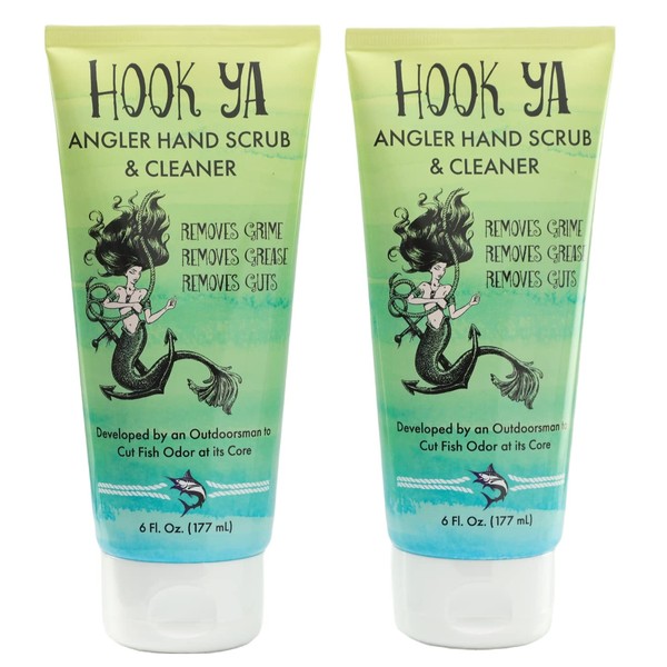 Hook Ya Angler Fishy Hands Deodorizer -Gifts for Men - Gifts for Fisherman- Cleaner & Degreaser 6oz- 2 Pack 12oz Total