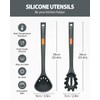 Silicone Pasta Fork and Ladle Spoon Set, Large Non Stick