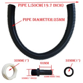 Water Butt Connector Pipe Link Kit for Rain Water Storage Tanks,25mm Flexible Water Butt Connection Hose Pipe,for Joining 2 Water Storage Tanks,Rain Barrels,Water Tanks Together