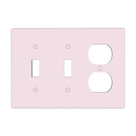 Rose Pink 3-Gang 2-Toggle 1-Duplex Receptacle Combination Light Switch Decorative Triple Combo Device Switches/Rocker Outlet Covers and Wall Plate