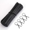 Suwimut 2000 Pieces Plastic Twist Ties, 5 Inches Black Reusable