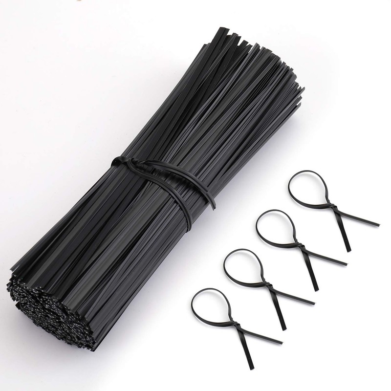Suwimut 2000 Pieces Plastic Twist Ties, 5 Inches Black Reusable