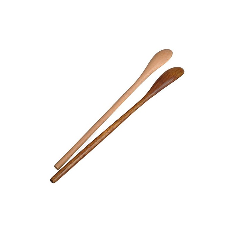 2 Pcs Vintage Long Handcrafted Wooden Coffee Spoon Coffee Stirrers