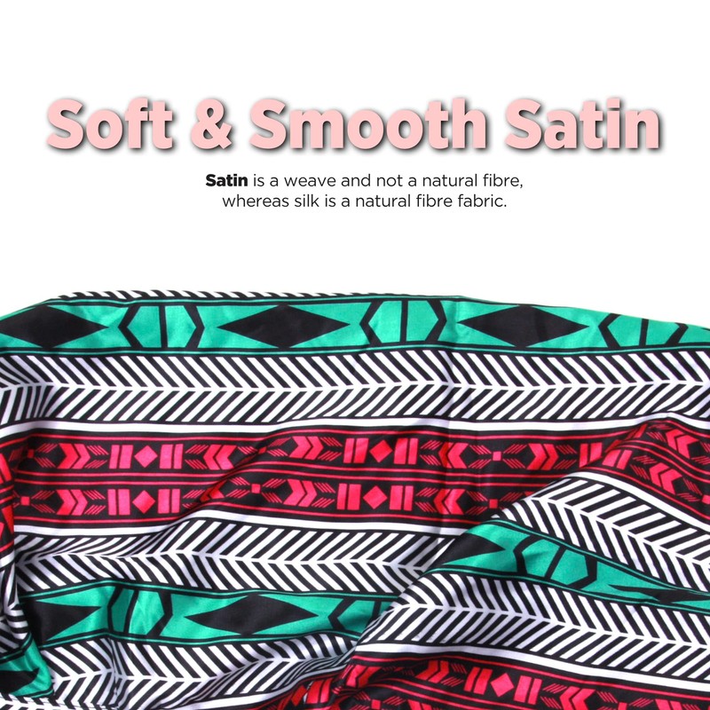 DONNA Large, Extra Large Adjustable Tie Satin Bonnet Sleep Cap