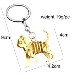 twinkle eye 3Pcs Cute Cat 3D Skeleton Keychain Creative Colorful Metal Charm Keychain Cat Lover Gifts for Women Men Key Ring Keychain Bag Pendant Keychain Accessories