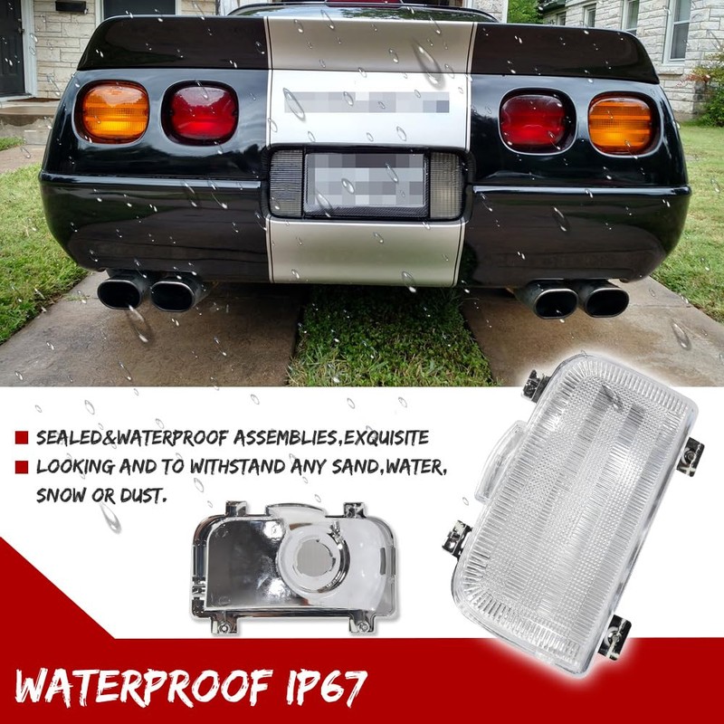 GTINTHEBOX 2PCS Clear Lens Tailgate Reverse Backup Lights Lamps Housing