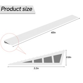 0.8 Rise Threshold Ramps for Doorways, Floor Transition Strip Self-Adhesive with Anti-Slip Stripes, Waterproof Vinyl Gap Cover for Wood Tile Flooring, Wheelchair & Walker Safe (White, 80 in)