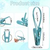 120 Pack Multi-Purpose Laundry Hanging Clips with Plastic Rope, Heavy
