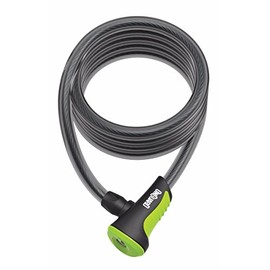 Onguard Neon Series 8157 Coil Cable Lock, 180cmx10mm, Green