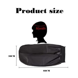 Hsyadazi Pack of 2 Long Satin Sleep Caps, Premium Satin Sleep Cap, Extra Large Night Cap with Wide Elastic Band, Silk Cap, Curl Protection, Black + Beige, black, XXL