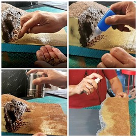 Attuslla Miniature Rock Basing Kit Miniature Rock Landscape Rocks DIY Terrain Model Kit Basing Kit for Terrain Scenery Landscape Model Railroad Sand Table Material, Yellow and Black