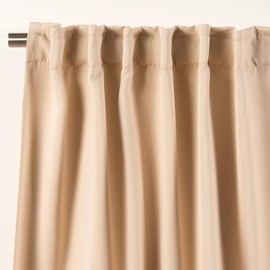 Best Home Fashion Thermal Insulated Blackout Curtains - Back Tab/Rod Pocket - Beige - 52" W x 126" L - (Set of 2 Panels)