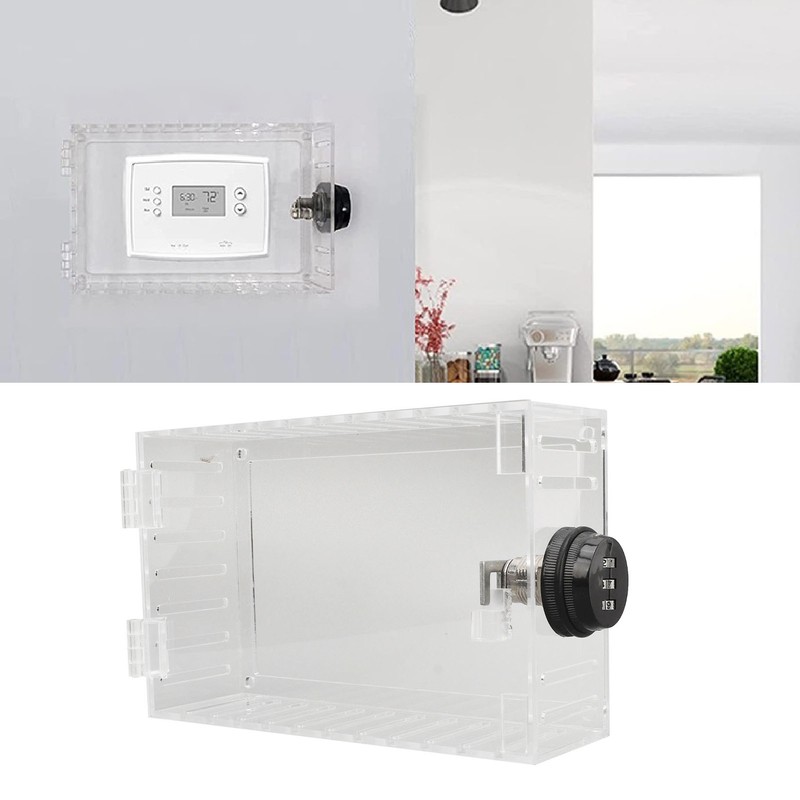 Thermostat Lock Box Universal Large Transparent Thermostat Protective Guard for