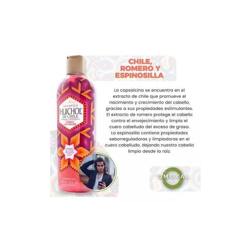 Shampoo Huichol De Chile, Romero Y Espinosilla 400 Ml (Individual)