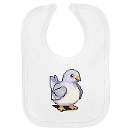 Azeeda 'Pigeon Pixel Art' Soft Cotton Baby Bib (BI00055626)