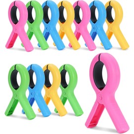 12Pcs Beach Towel Clips,Clothes Pegs,Heavy Duty Plastic Clamps for Pool,3.7 Inch Chair Clip for Cruise Pool for Cruise Ship,Sunbeds Sun, Loungers Pool Chair,Towels