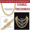 IDRUPACE Miami Mens Cuban Link Chain Silver Gold Plated Bling