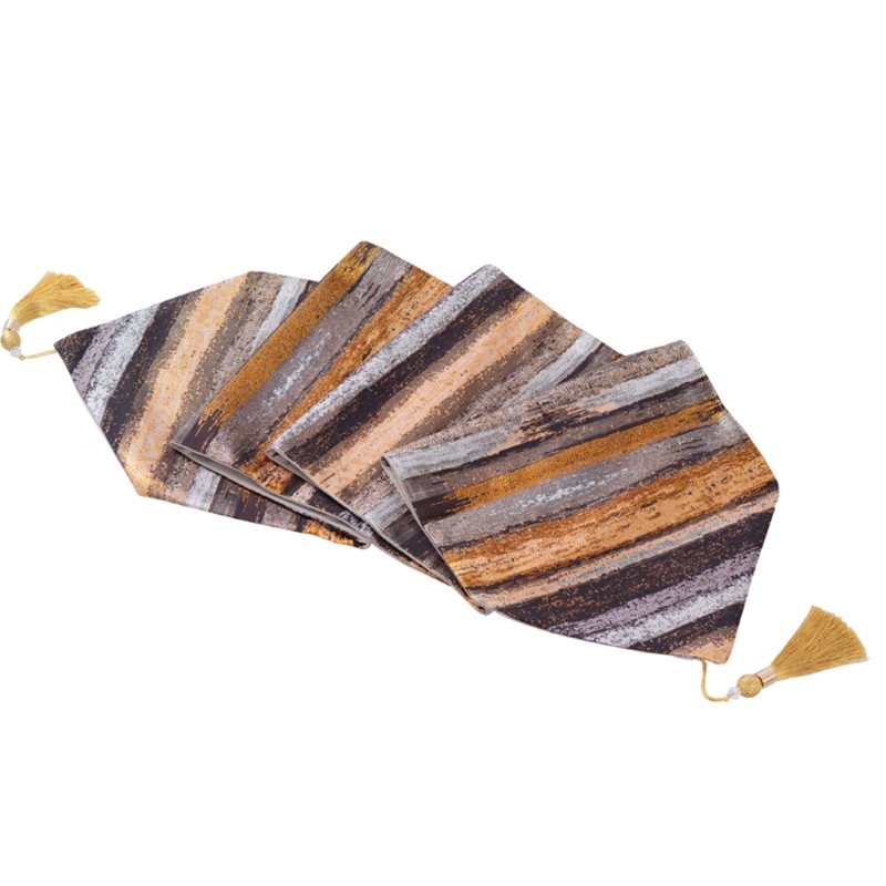Classic European Style Table Runner Home Tablecover Decorative with Tassels
