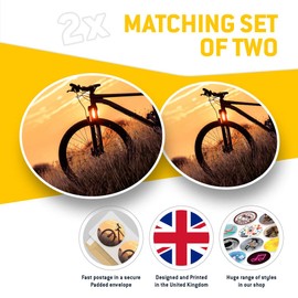 2 x 30cmVinyl Stickers - Mountain Bike Sunset Biker Decals for Car Van Luggage Scrap Book Fridge #2751