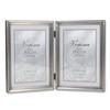 Lawrence Frames Antique Pewter 5x7 Hinged Double Picture Frame, Bead