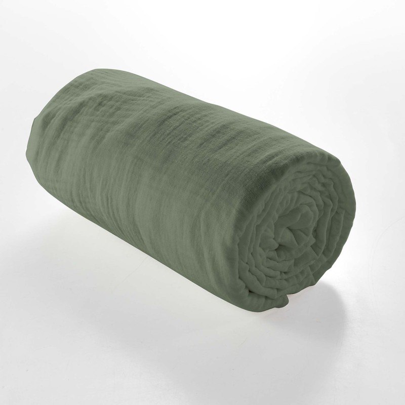 douceur d'intérieur, Fitted Sheet (140 x 190 cm) Angelia Khaki,