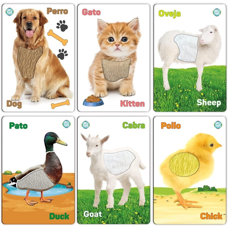 UGOS Touch and Feel English Spanish Bilingual Picture Toddler Kids