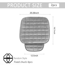2PCS Car Seat Cushion,[Autumn Winter Car Essentials] Soft Plush Car Seat Covers with Storage Pocket for Comfortable Driving,Universal Car Interior Accessories Memory Foam Seat Cushion (Gray)