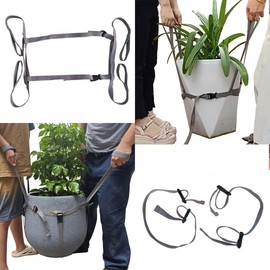 Storbuffs Potted Plant Mover and Lifting Straps for Garden, Landscaping Lifting Straps, Move Heavy Garden Objects:Garden Flower Pots, Planters, Trees, Rocks, Gray, Middle and Small