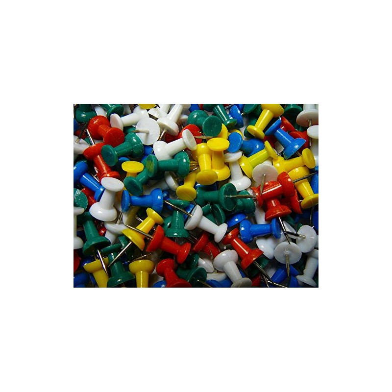 100 Drawing Colourful Plastic Push Pins Stationery for Cork Notice