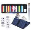 Anka Bella Professionelles Gesichtsbemalungs-Set, 7 Regenbogenfarben-Palette, 20 Pinsel im Etui,