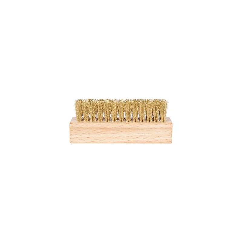 Kaps Quality Brass Shoe Brush, Handy and Portable, Wooden Handle,