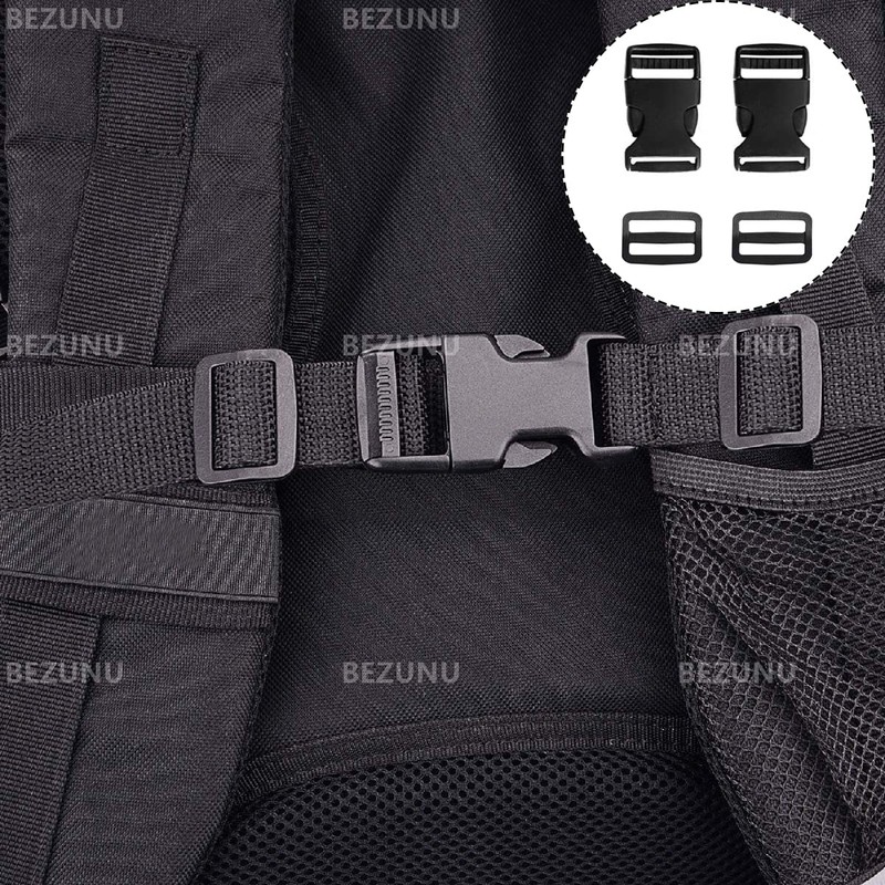 Plastic Buckles Straps, 10 Set 1 Inch Dual Adjustable Quick