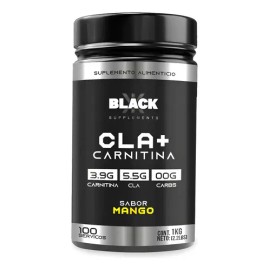 Black Supplements Cla  Carnitina 1kg 100servs Mango                                                                                                   