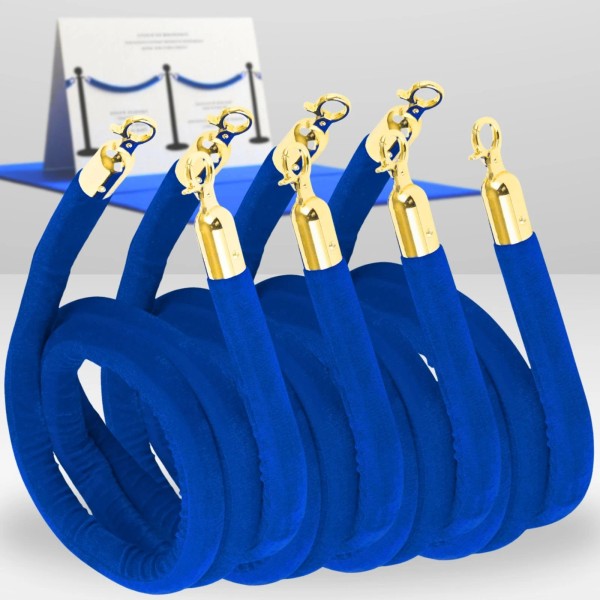 Chambridge 4 PCS Blue Velvet Rope - 5 Ft Crowd