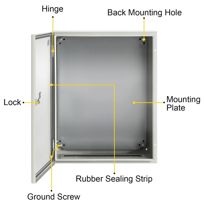 VEVOR NEMA Steel Enclosure, 20 x 16 x 8'' NEMA