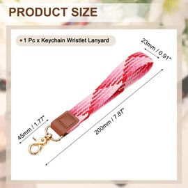 uxcell Wrist Lanyard Keychain, 200mm Braided Wristlet Strap with Gold Clasp, Hand Key Holders Lanyard for Women Men Car Keys ID Badges Card Wallet, Strawberry Red