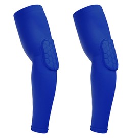 2 Pack Elbow Compression Sleeve Padded Elbow Sleeve, Basketball Arm sleeve Baseball Arm Sleeve Football Arm Sleeve, Volleyball Elbow Pads Volleyball Arm Sleeves Youth Girls & Boys (Blue, XS)