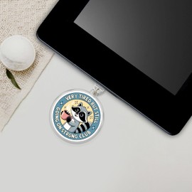 Very Tired But Still Going On Strong Club Charm for E-Readers Dust Plug Charm 1.5 Inches Funny Raccoon,Tea, Mental Health, Lightning/Type C Acrylic Material, Accessories for E-Reader Phone Tablet