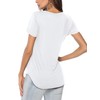 Florboom Women's T-shirt, long-sleeved/short-sleeved V-neck top, summer basic shirt, Millc-white,