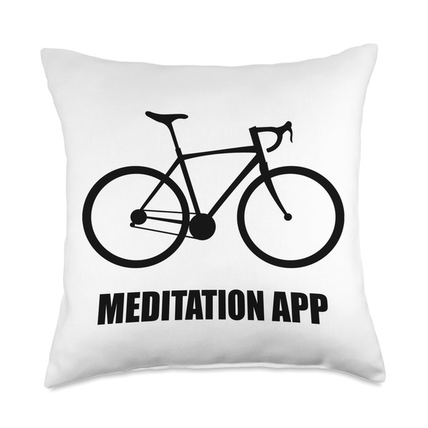 Bike Meditation App Throw Pillow