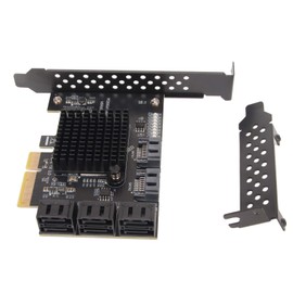 SATA Card 8 Port Support Hot Swappable Boot System Disk PCIE to SATA 3.0 Expansion Board with Short Baffle for Windows for Linux