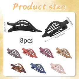 Flat Hair Claw Clips, Hair Clips Women, 8-Piece Set With Flat Hair Clips, Claw Clip for Thin Hairs, Hair Styling Accessories Strong Hold for Daily Use, Sports, and Formal Styles