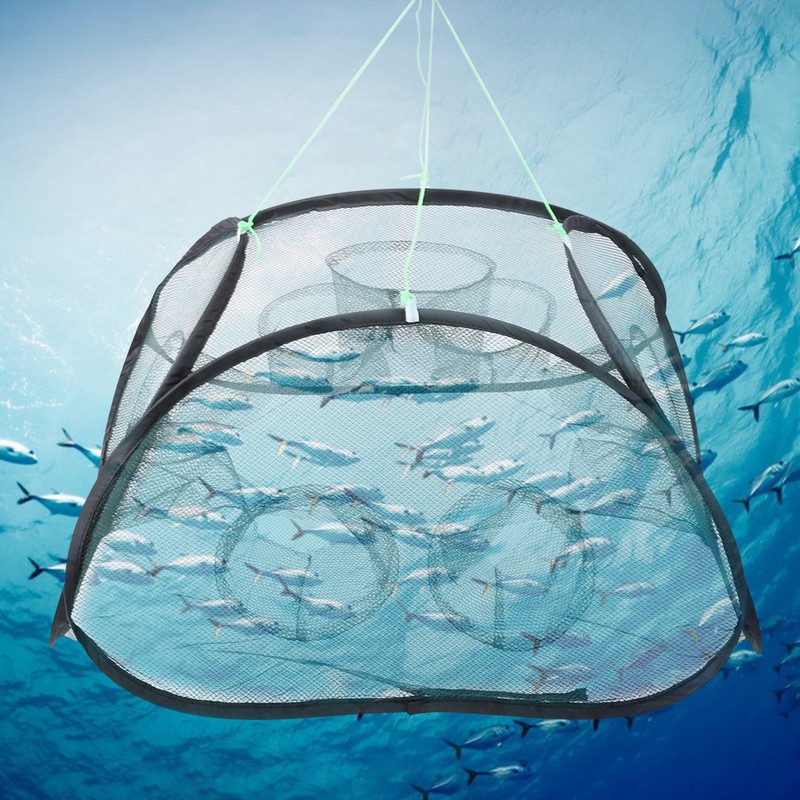 Hand Throw Fishing Cast Net Folding Nylon Fishing Net Catch