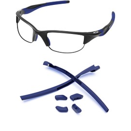 PapaViva Replacement Nose Pieces & Ear Socks Rubber Kits for Oakley Half Jacket 2.0 OO9144/Half Jacket 2.0 XL OO9154 - Navy Blue